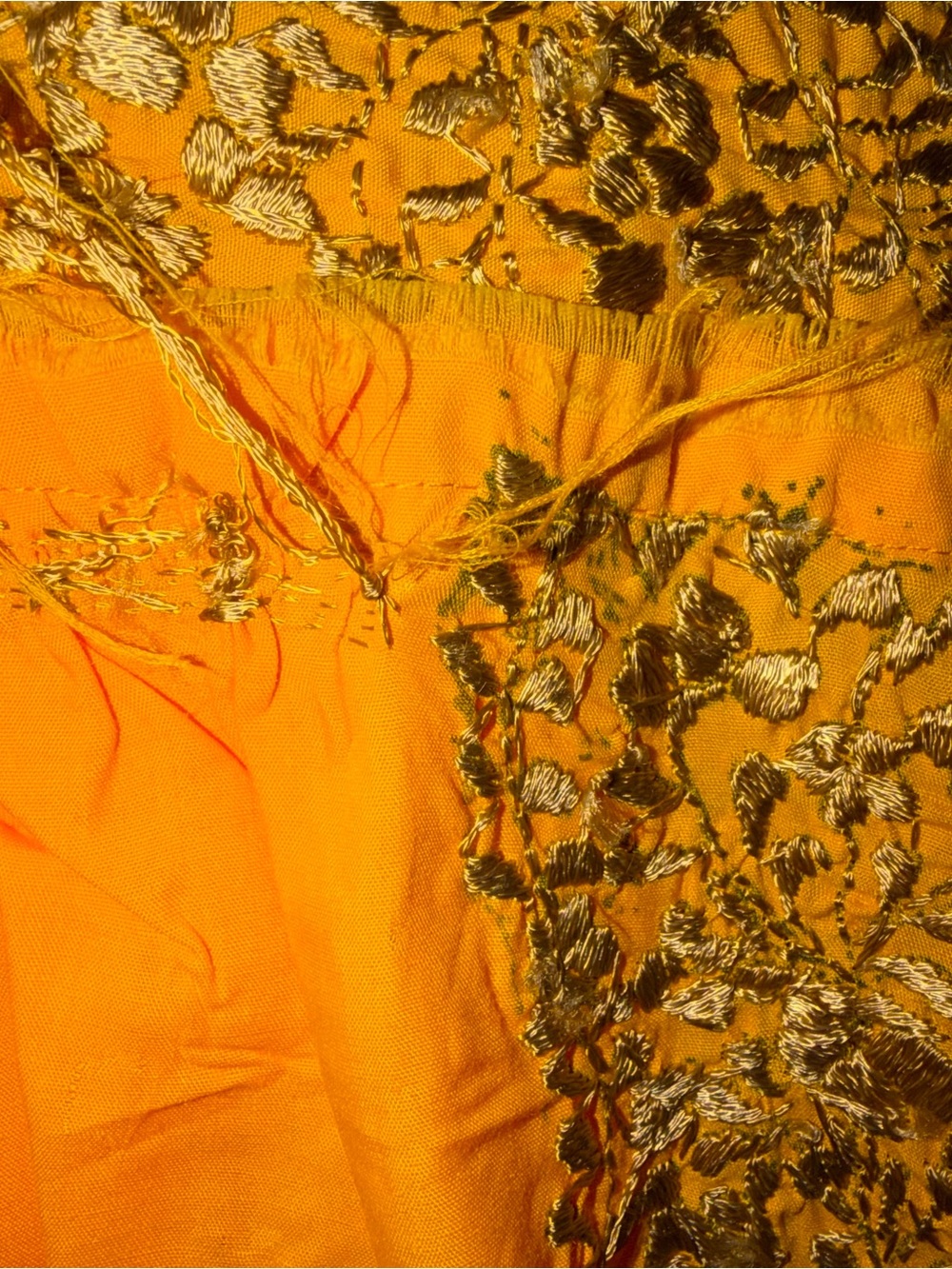 Authentic San Antonino Hand Embroidered Silk Traditional Mexican Maxi Dress - Picture 12 of 13